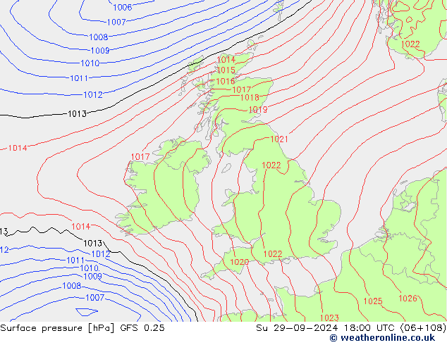 GFS 0.25: Su 29.09.2024 18 UTC