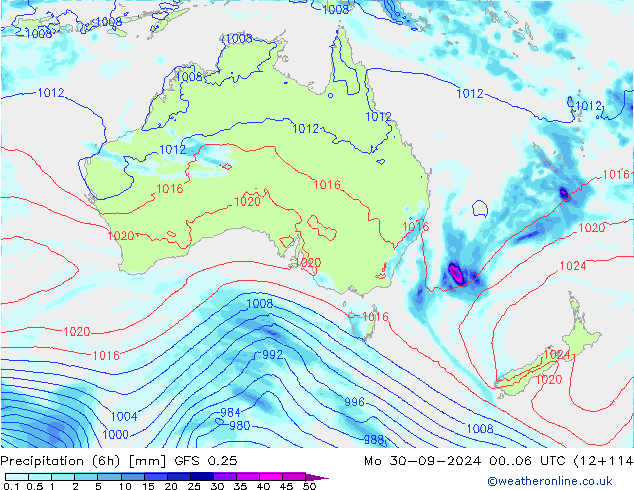 Z500/Yağmur (+YB)/Z850 GFS 0.25 Pzt 30.09.2024 06 UTC