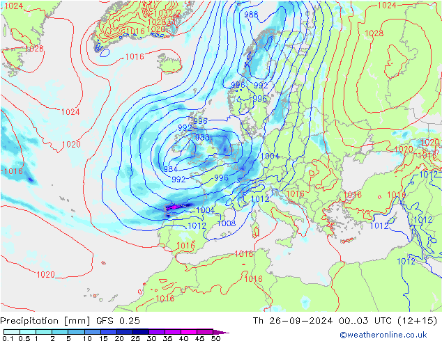 Yağış GFS 0.25 Per 26.09.2024 03 UTC