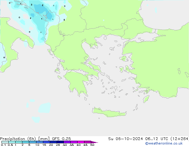 Z500/Rain (+SLP)/Z850 GFS 0.25  06.10.2024 12 UTC