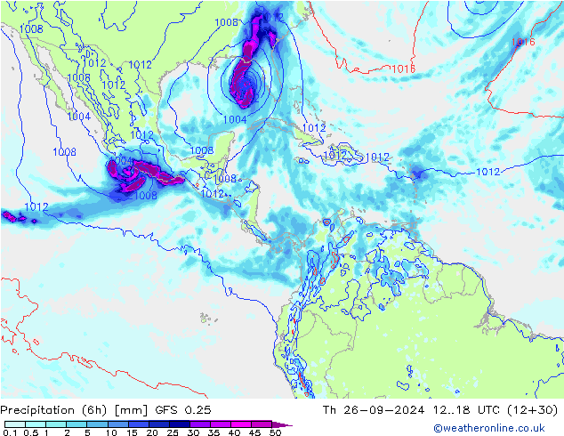 Z500/Regen(+SLP)/Z850 GFS 0.25 do 26.09.2024 18 UTC