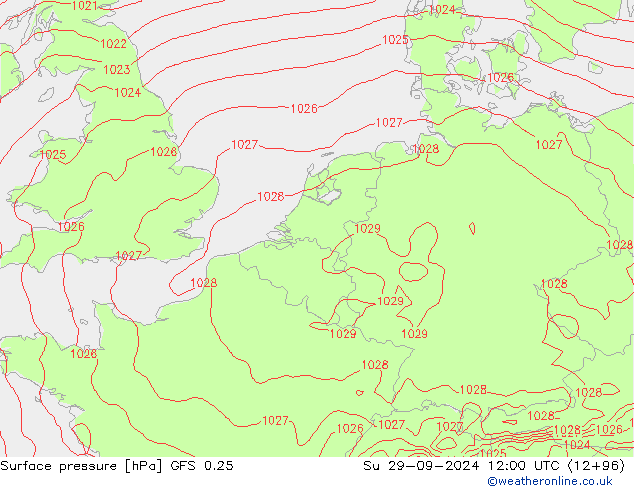 GFS 0.25: nie. 29.09.2024 12 UTC