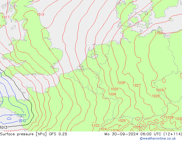 GFS 0.25: lun 30.09.2024 06 UTC