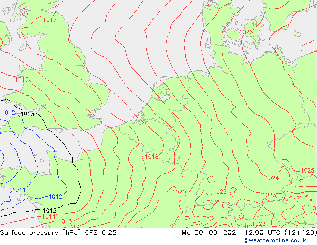 GFS 0.25: Mo 30.09.2024 12 UTC