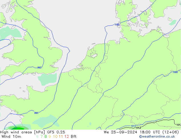 High wind areas GFS 0.25 ср 25.09.2024 18 UTC