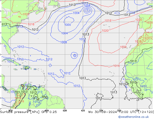 GFS 0.25: lun 30.09.2024 12 UTC