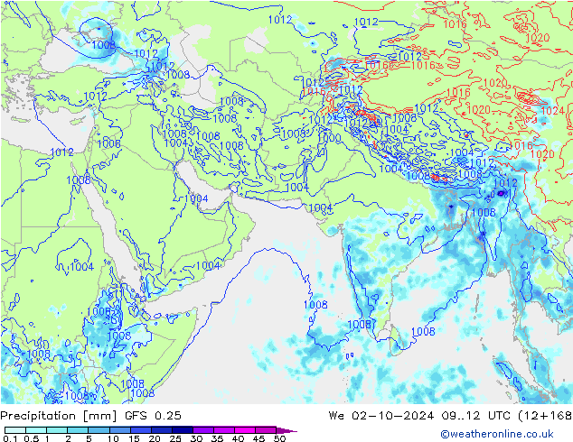 GFS 0.25: Çar 02.10.2024 12 UTC