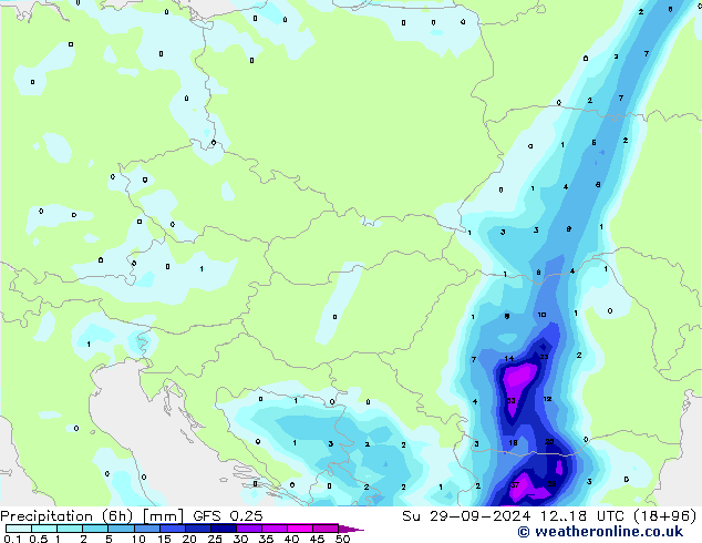 Z500/Rain (+SLP)/Z850 GFS 0.25  29.09.2024 18 UTC