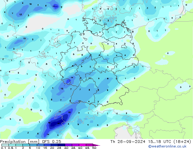 Neerslag GFS 0.25 do 26.09.2024 18 UTC