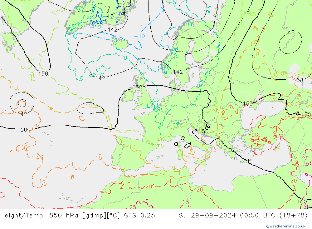 Z500/Rain (+SLP)/Z850 GFS 0.25 Ne 29.09.2024 00 UTC