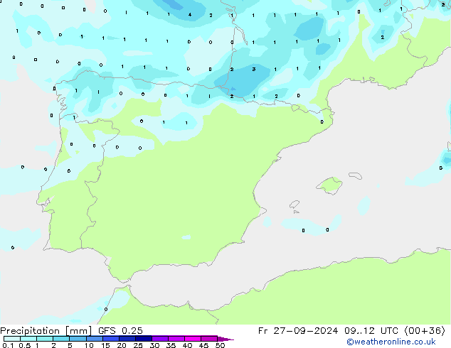 GFS 0.25: vr 27.09.2024 12 UTC