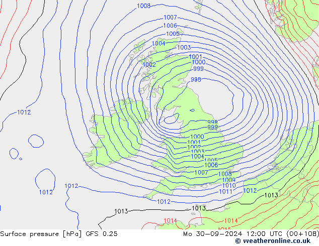 GFS 0.25: Mo 30.09.2024 12 UTC