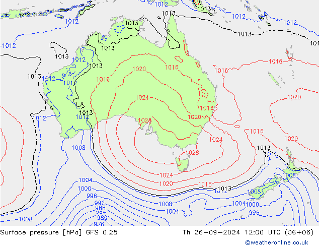 GFS 0.25: Qui 26.09.2024 12 UTC