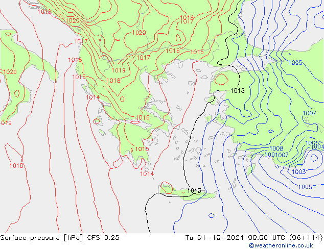 GFS 0.25: Tu 01.10.2024 00 UTC