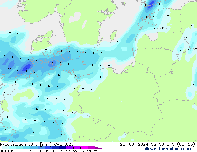 Z500/Rain (+SLP)/Z850 GFS 0.25 чт 26.09.2024 09 UTC