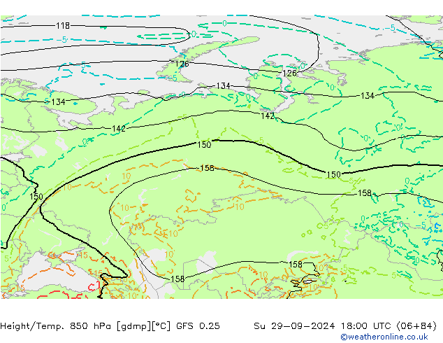 Z500/Rain (+SLP)/Z850 GFS 0.25 Su 29.09.2024 18 UTC