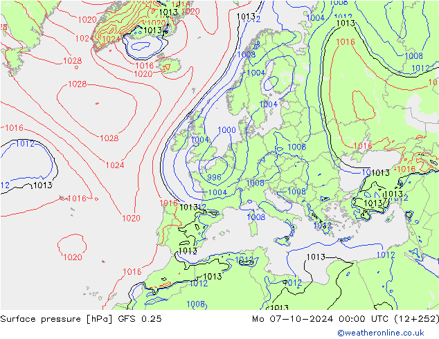 GFS 0.25: пн 07.10.2024 00 UTC