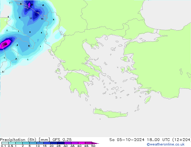 Z500/Rain (+SLP)/Z850 GFS 0.25 Sa 05.10.2024 00 UTC