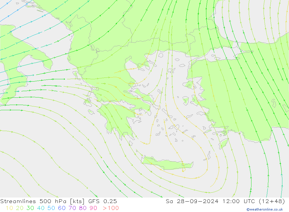  500 hPa GFS 0.25  28.09.2024 12 UTC