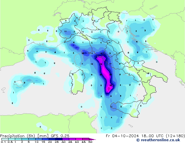 Z500/Rain (+SLP)/Z850 GFS 0.25 Fr 04.10.2024 00 UTC