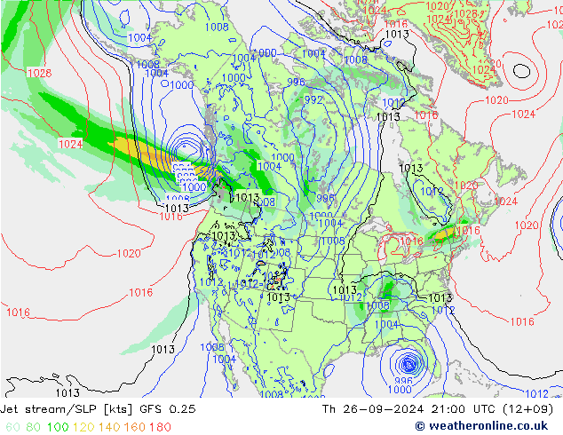 Polarjet/Bodendruck GFS 0.25 Do 26.09.2024 21 UTC