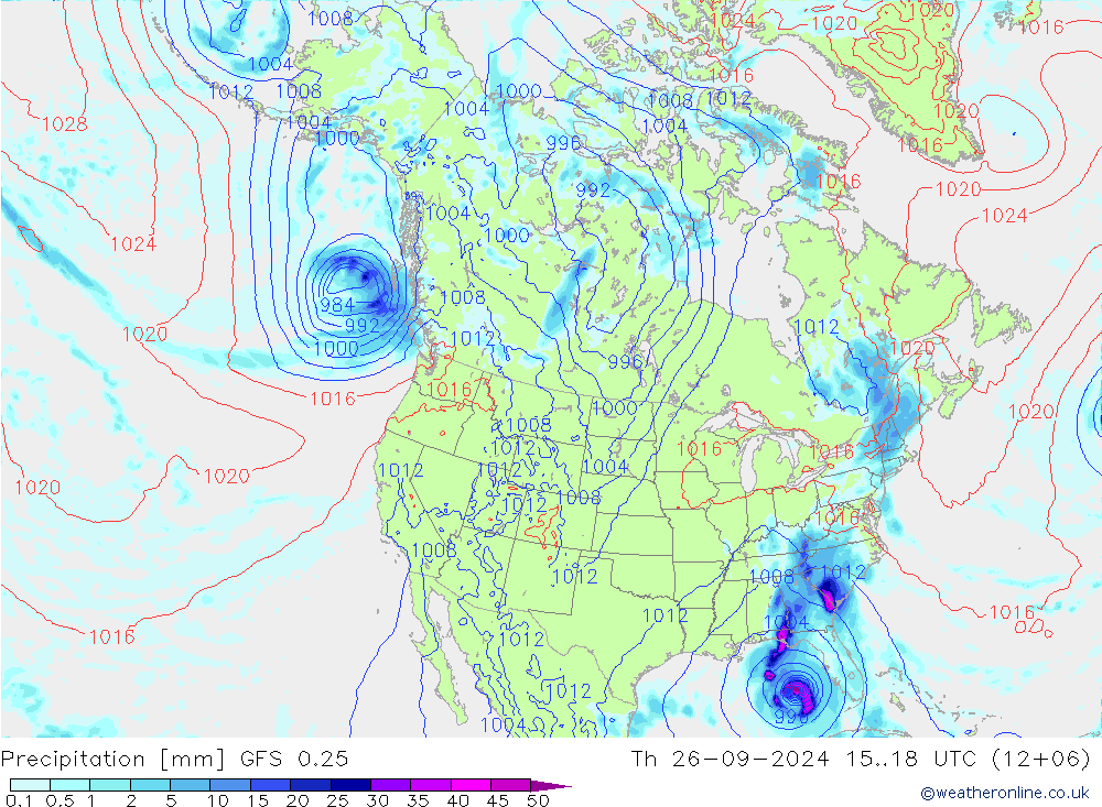 降水 GFS 0.25 星期四 26.09.2024 18 UTC