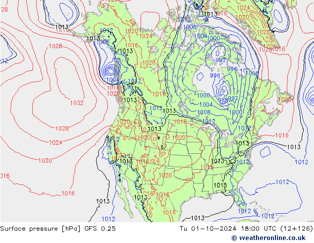 GFS 0.25: Ter 01.10.2024 18 UTC