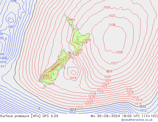 GFS 0.25: Mo 30.09.2024 18 UTC