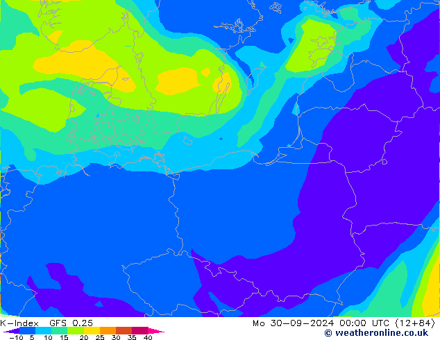 K-Index GFS 0.25 Mo 30.09.2024 00 UTC