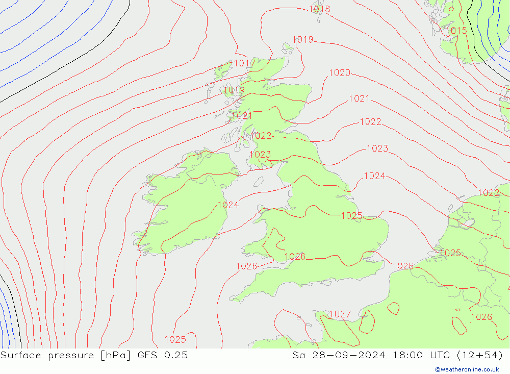 Surface pressure GFS 0.25 Sa 28.09.2024 18 UTC