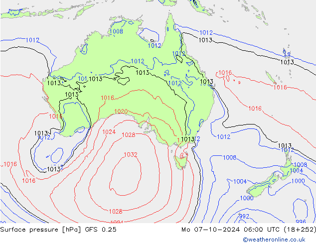 GFS 0.25: Po 07.10.2024 06 UTC