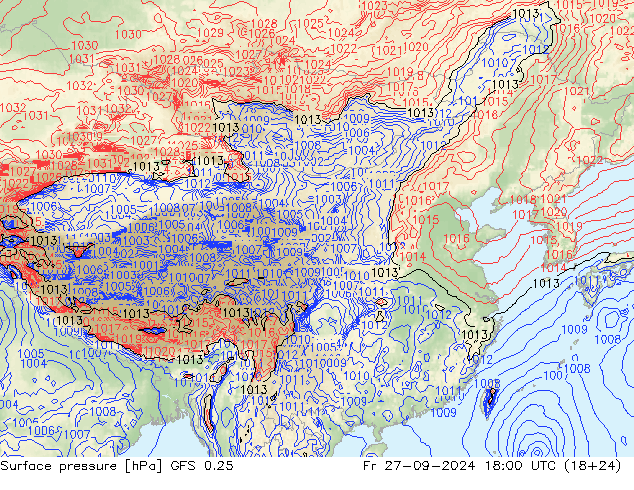 GFS 0.25: пт 27.09.2024 18 UTC