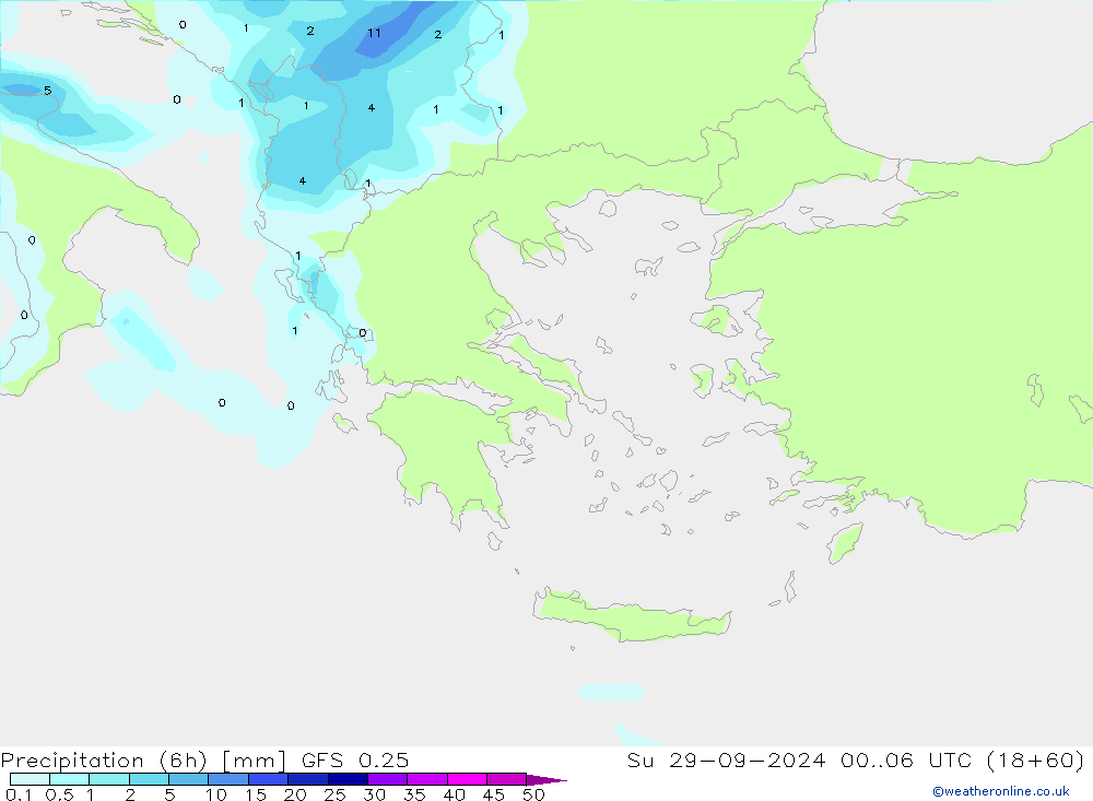 Z500/Rain (+SLP)/Z850 GFS 0.25 Dom 29.09.2024 06 UTC