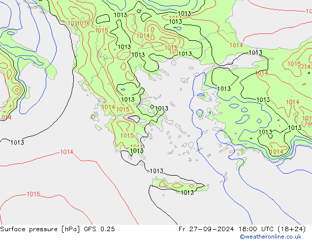 GFS 0.25: пт 27.09.2024 18 UTC