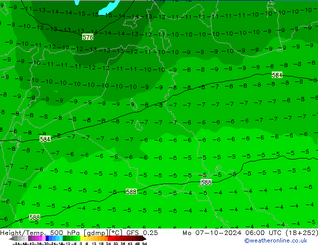 GFS 0.25: Pzt 07.10.2024 06 UTC