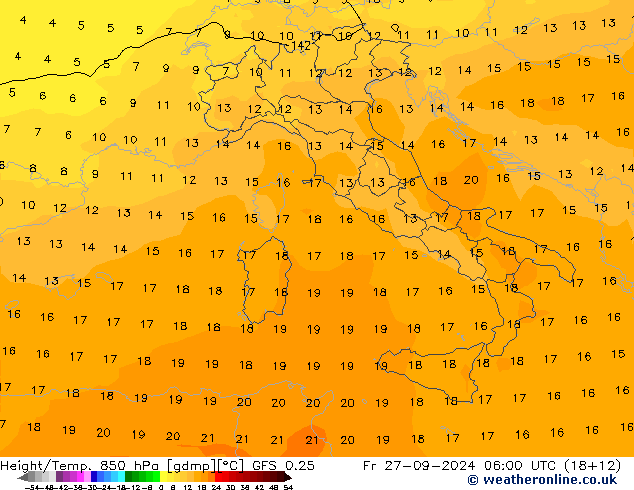 Z500/Rain (+SLP)/Z850 GFS 0.25 Pá 27.09.2024 06 UTC