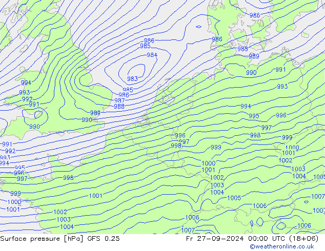 GFS 0.25: Fr 27.09.2024 00 UTC