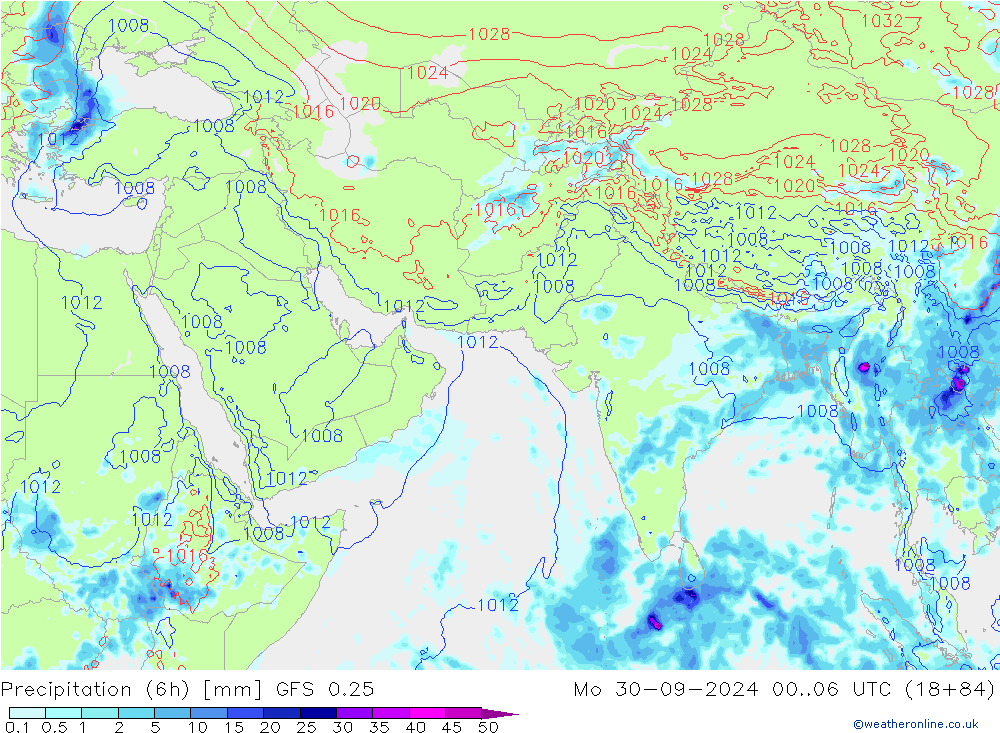 Z500/Regen(+SLP)/Z850 GFS 0.25 ma 30.09.2024 06 UTC