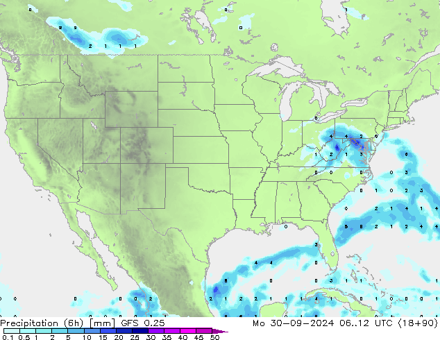 Z500/Rain (+SLP)/Z850 GFS 0.25 Mo 30.09.2024 12 UTC