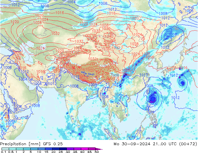 precipitação GFS 0.25 Seg 30.09.2024 00 UTC