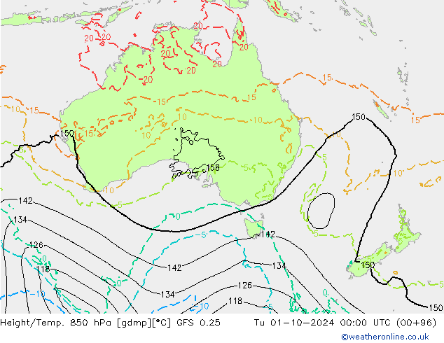 Z500/Regen(+SLP)/Z850 GFS 0.25 di 01.10.2024 00 UTC