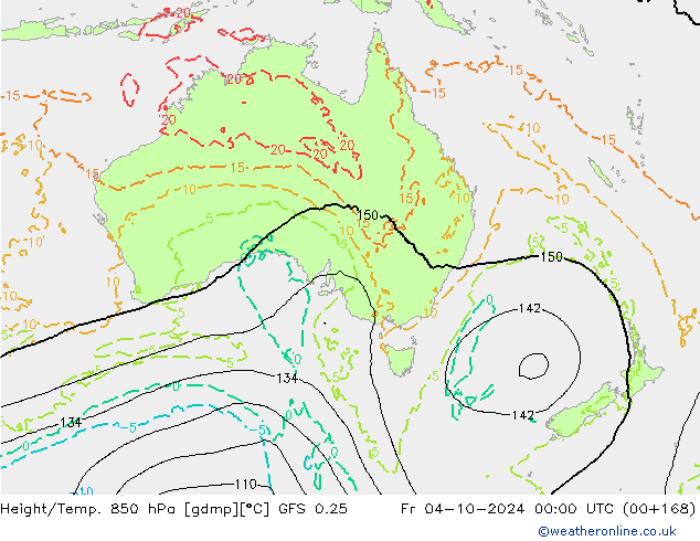 Z500/Yağmur (+YB)/Z850 GFS 0.25 Cu 04.10.2024 00 UTC