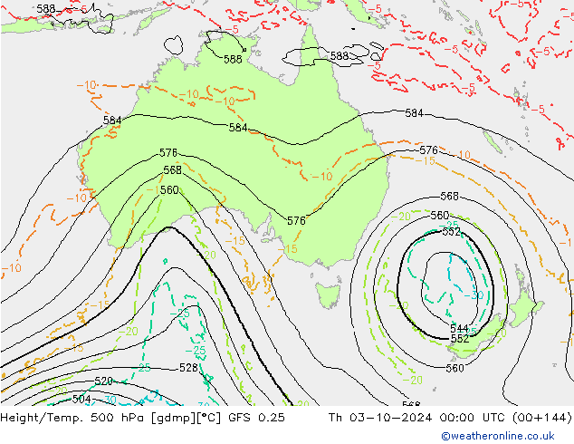 Z500/Rain (+SLP)/Z850 GFS 0.25 чт 03.10.2024 00 UTC