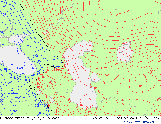 GFS 0.25: Pzt 30.09.2024 06 UTC