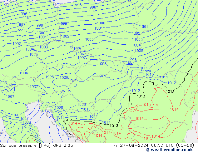 GFS 0.25: vie 27.09.2024 06 UTC