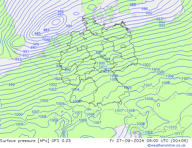 GFS 0.25: vie 27.09.2024 06 UTC