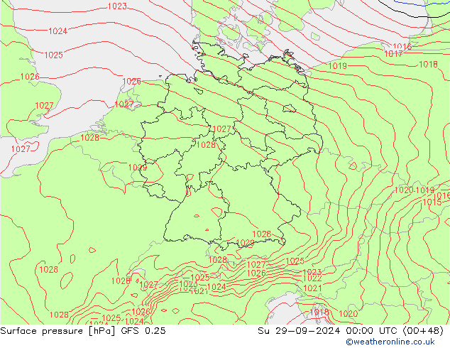 GFS 0.25: Dom 29.09.2024 00 UTC