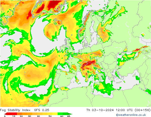 Fog Stability Index GFS 0.25 Per 03.10.2024 12 UTC