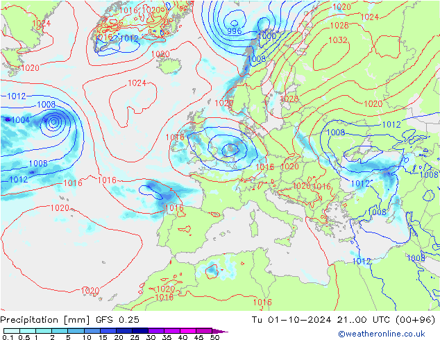 Yağış GFS 0.25 Sa 01.10.2024 00 UTC