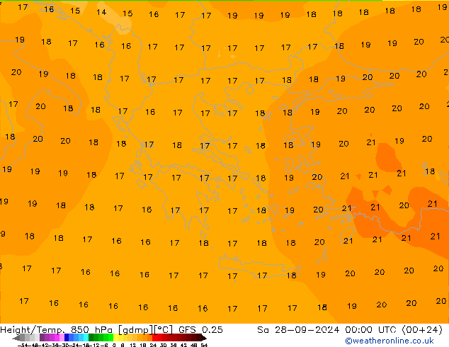 Z500/Yağmur (+YB)/Z850 GFS 0.25 Cts 28.09.2024 00 UTC